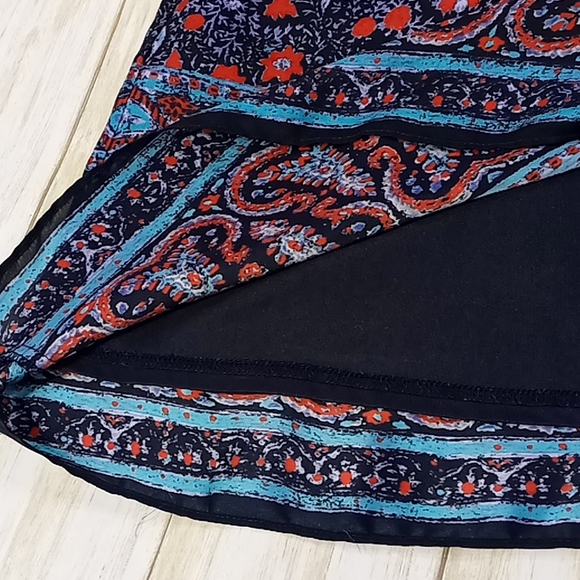 American Eagle Outfitters Navy/ Paisley Print Sleeveless Sheer Dress Size S/P - Picture 6 of 16